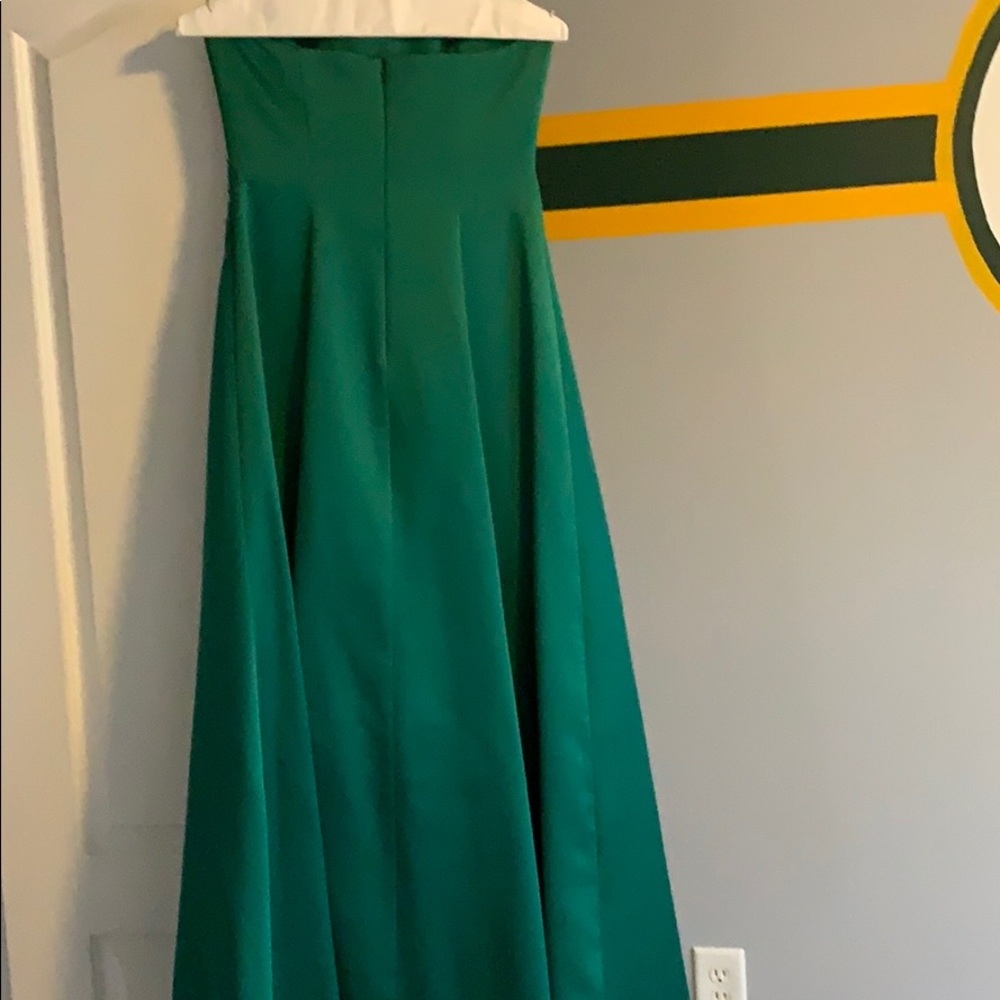 Gloria Strapless Satin Maxi Gown (Emerald) main image 1